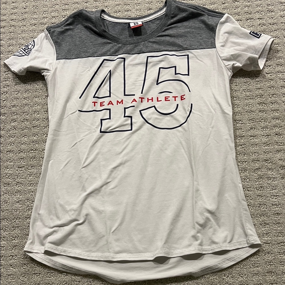 Team Athlete 45 Short Sleeve Tee - White & Gray